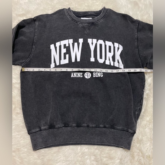 NEW Anine Bing Ramona New York Sweatshirt, Black, Women’s Medium - Picture 10 of 11